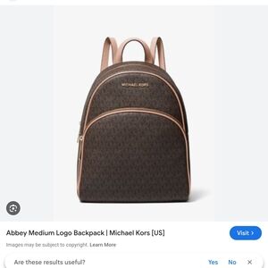 Michael Kors Brown and Tan Logo Backpack